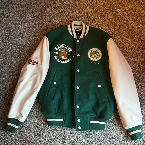 H&M Stranger Things Hawkins Varsity Jacket